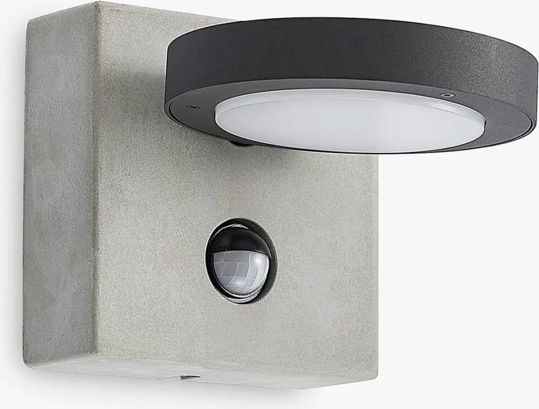 Lucande Wandlamp Buiten 1 Licht 9W - Antraciet/Wit/Betongrijs