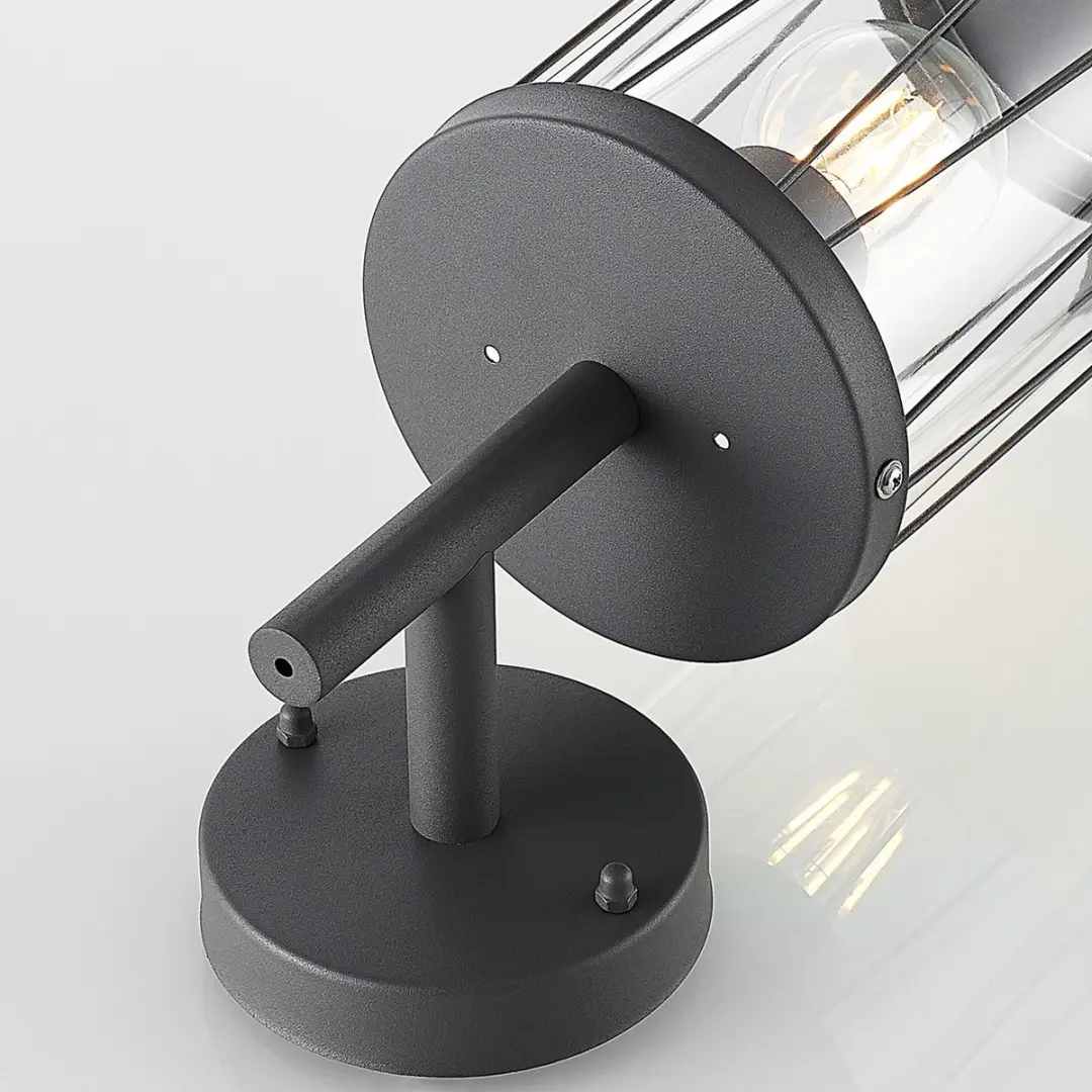 Lindby Wandlamp Buiten 1 Licht E27 - 31,6cm - Donkergrijs
