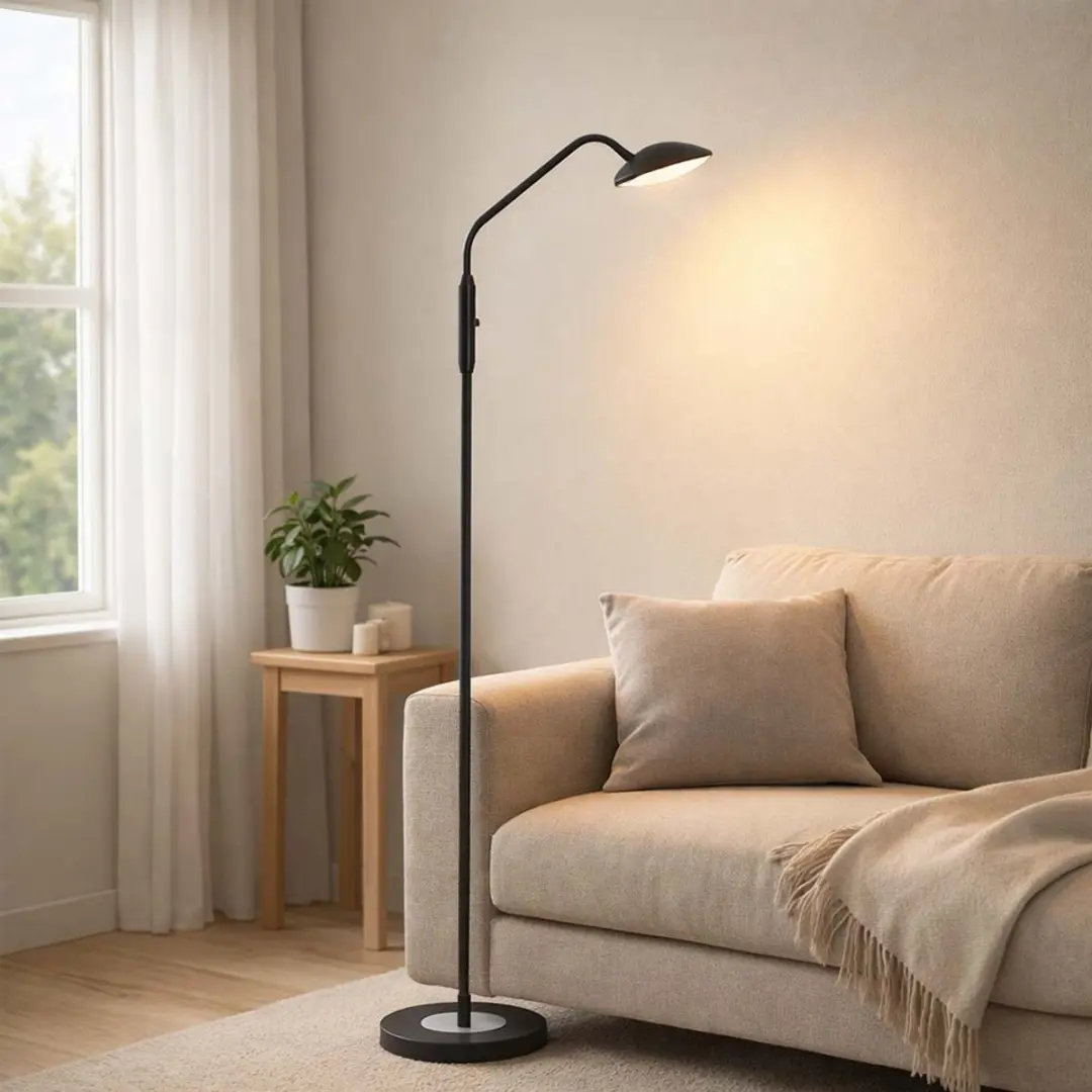 Fischer & Honsel Tallri Vloerlamp - 7,5W LED - Zwart - afbeelding 6 van 6