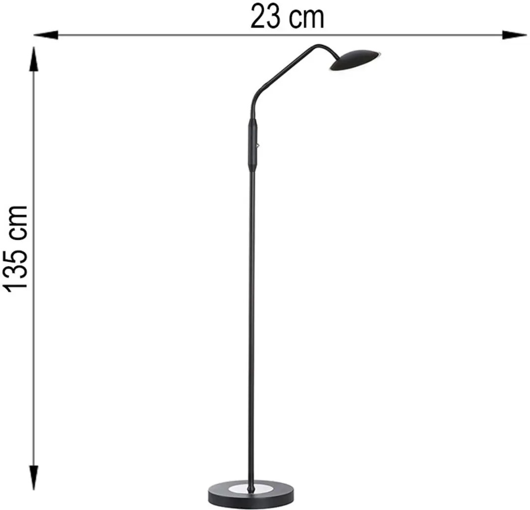 Fischer & Honsel Tallri Vloerlamp - 7,5W LED - Zwart