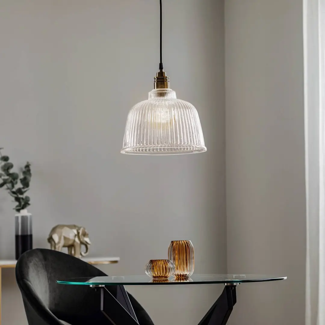 Euluna Hanglamp Metaal Glas E27 - Oud Messing