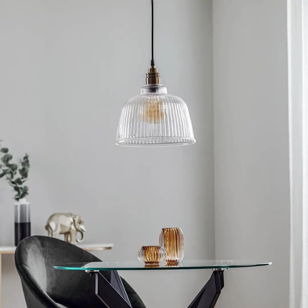 Euluna Hanglamp Metaal Glas E27 - Oud Messing