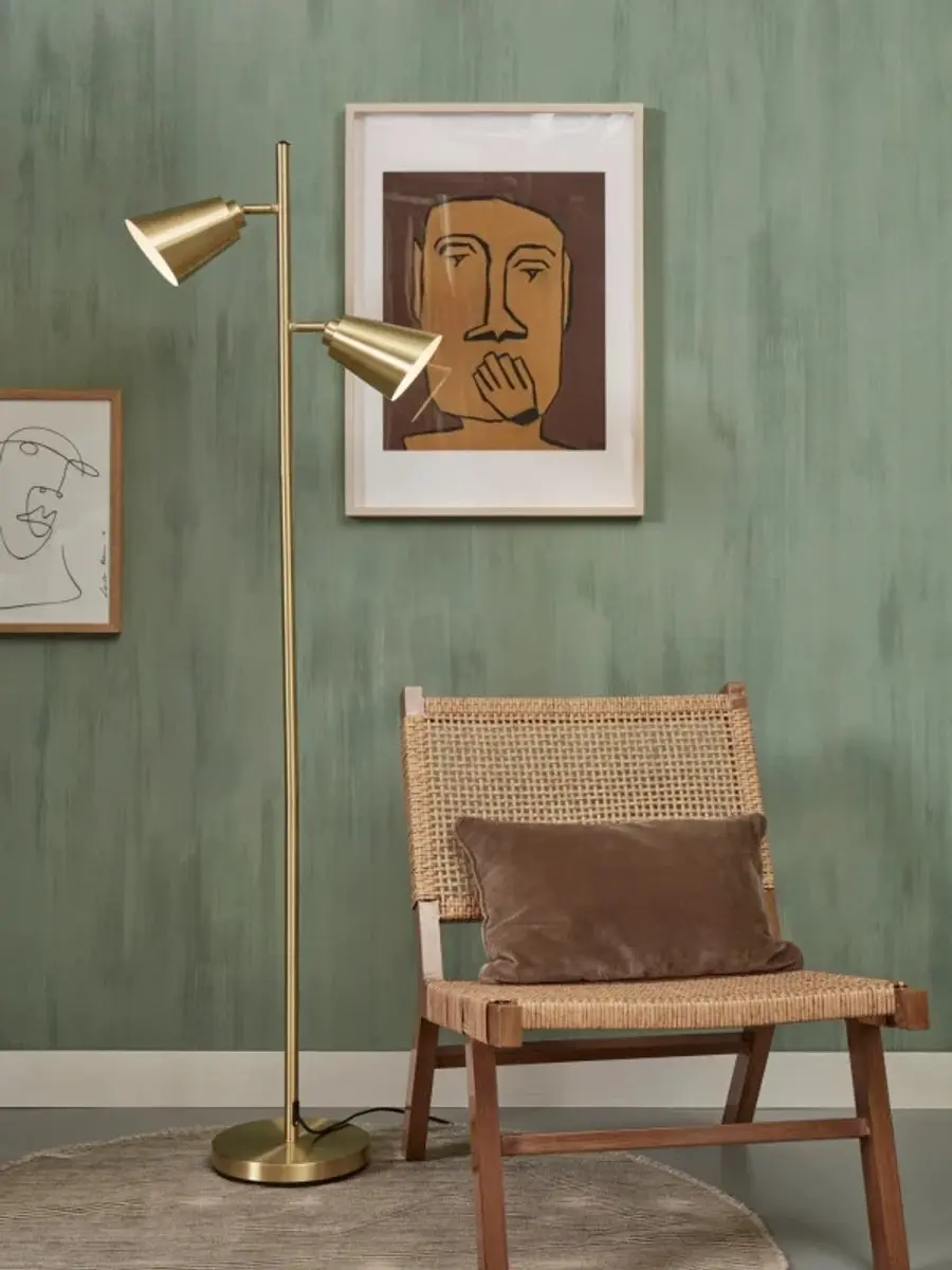 it's about RoMi Bremen Vloerlamp - Goud - 2x40W