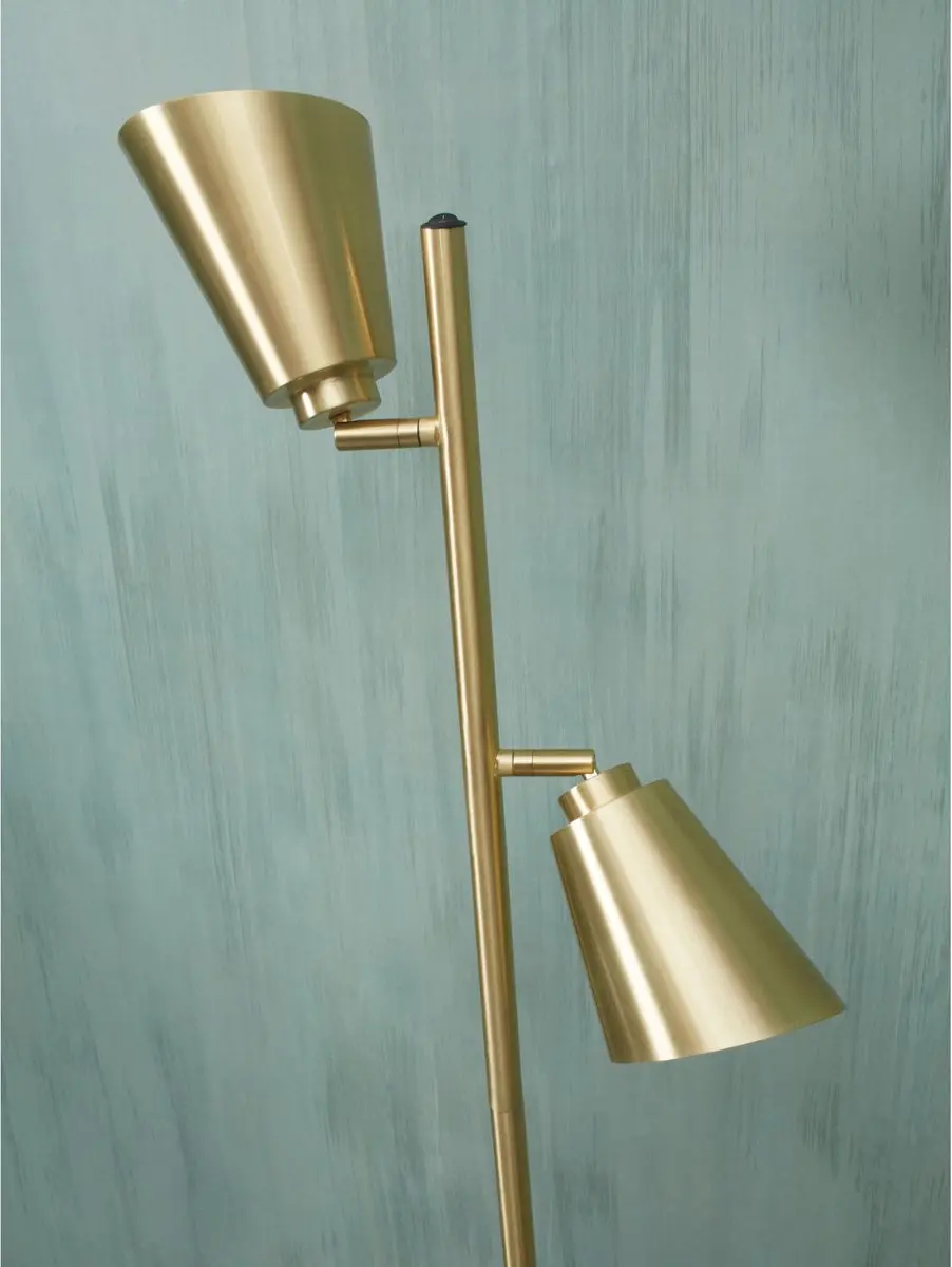 it's about RoMi Bremen Vloerlamp - Goud - 2x40W - afbeelding 6 van 6