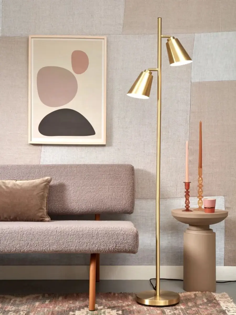 it's about RoMi Bremen Vloerlamp - Goud - 2x40W