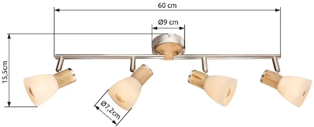 Globo Gylfi Opbouwspot - 4x E14 Nikkel