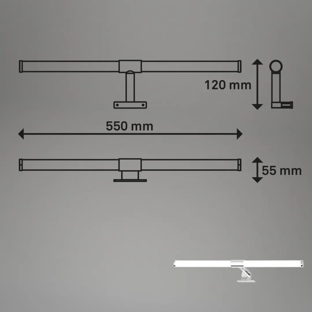 Briloner Sala LED Spiegellamp 5W - 550 Lm - Chroom