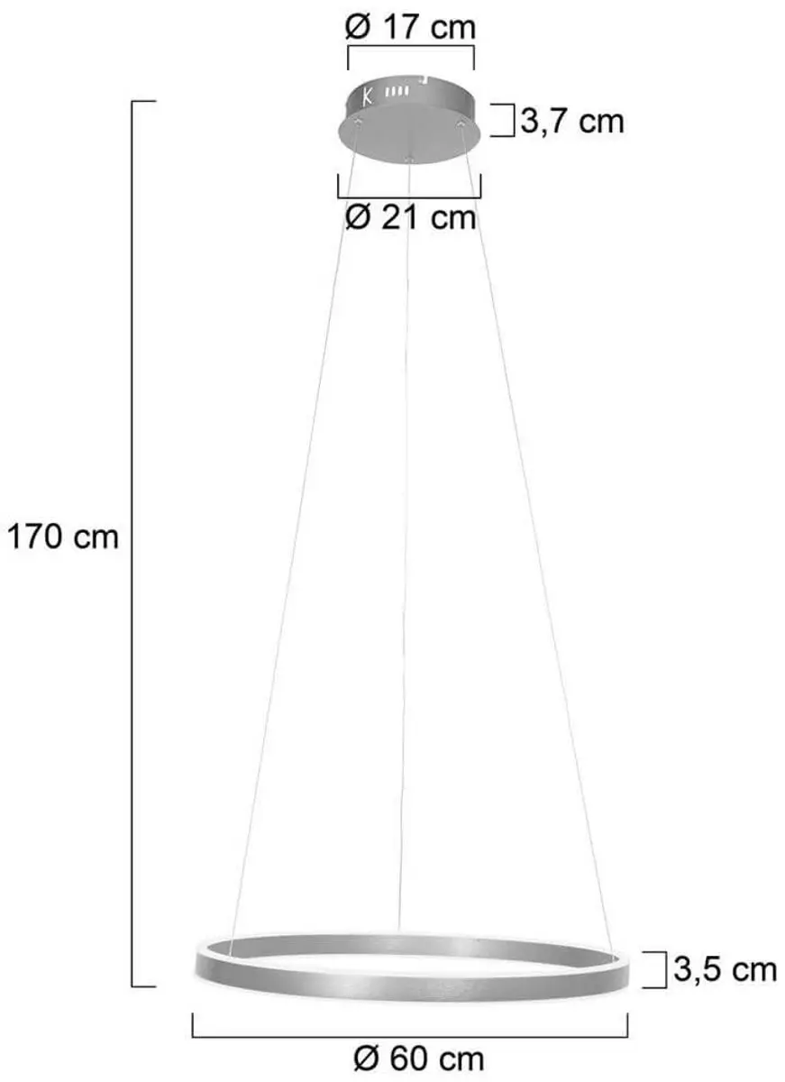 Steinhauer Hanglamp Ringlux 3502ST - 60cm - Zilver - afbeelding 6 van 6