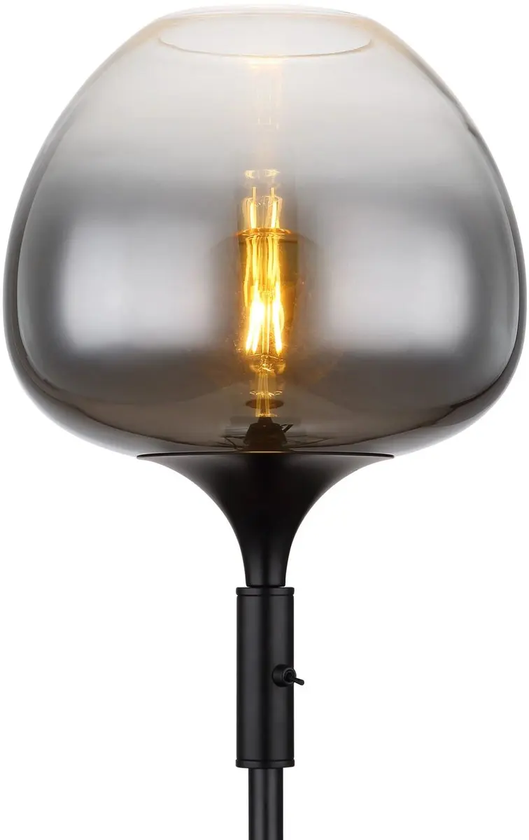 Globo Maxy Vloerlamp 150cm - Smoked E27 - Matt zwart