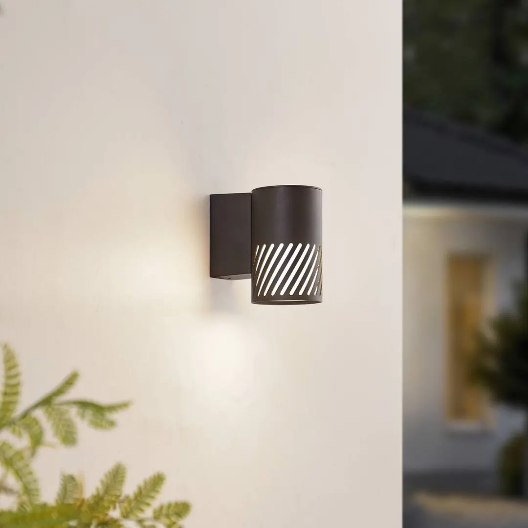 Lindby Wandlamp Buiten 1 Licht E27 - Zwart Mat