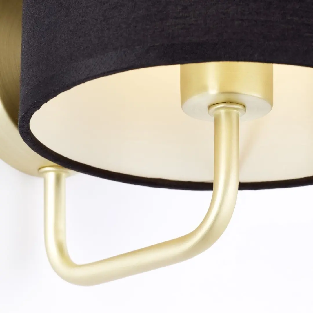 Brilliant Clarie Wandlamp Messing/Zwart