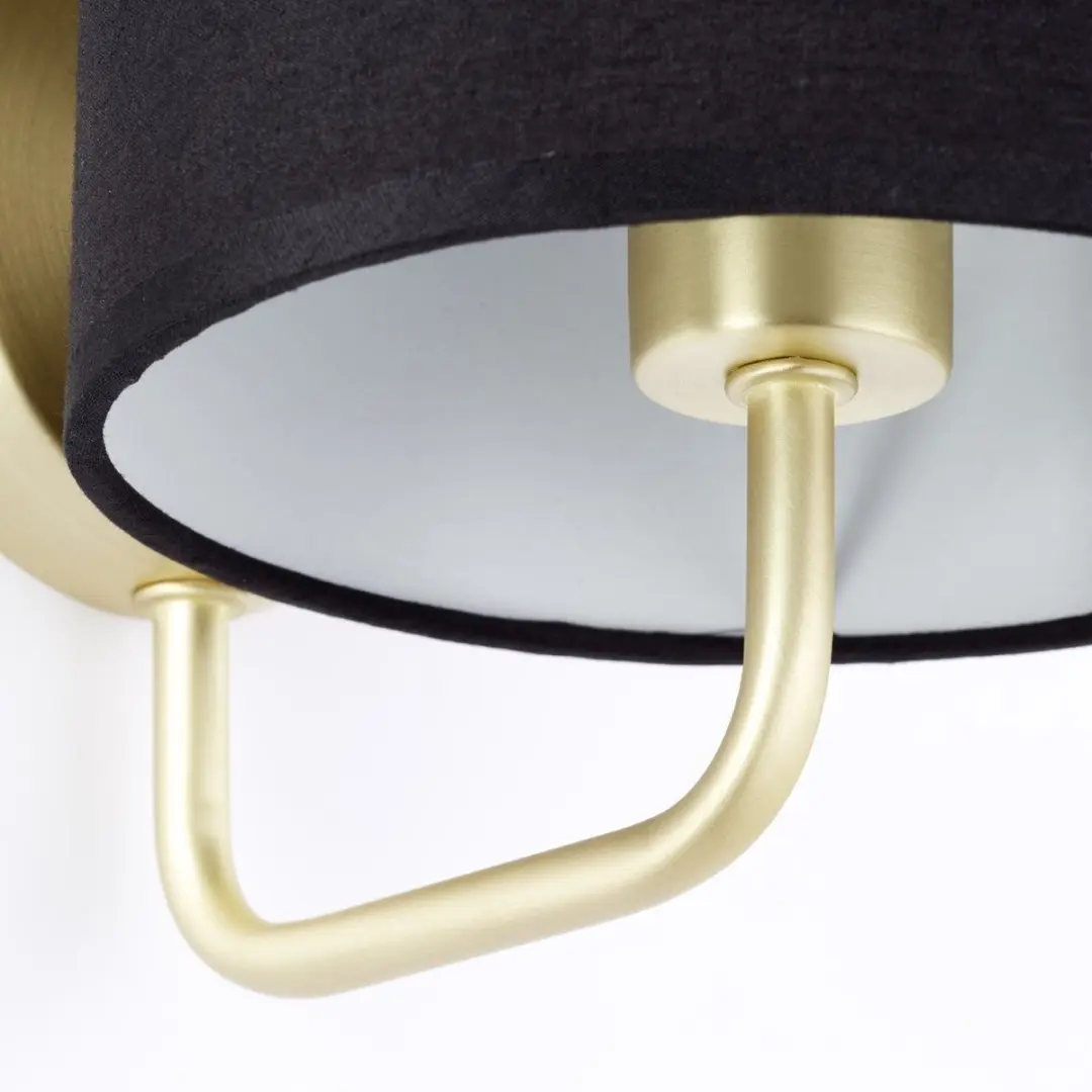 Brilliant Clarie Wandlamp Messing/Zwart