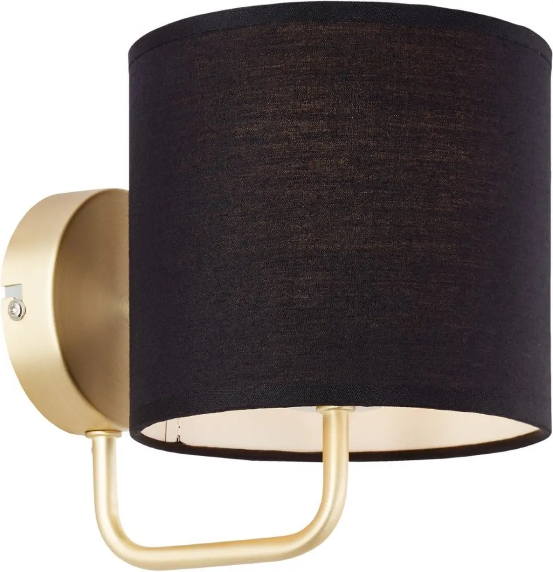 Brilliant Clarie Wandlamp Messing/Zwart