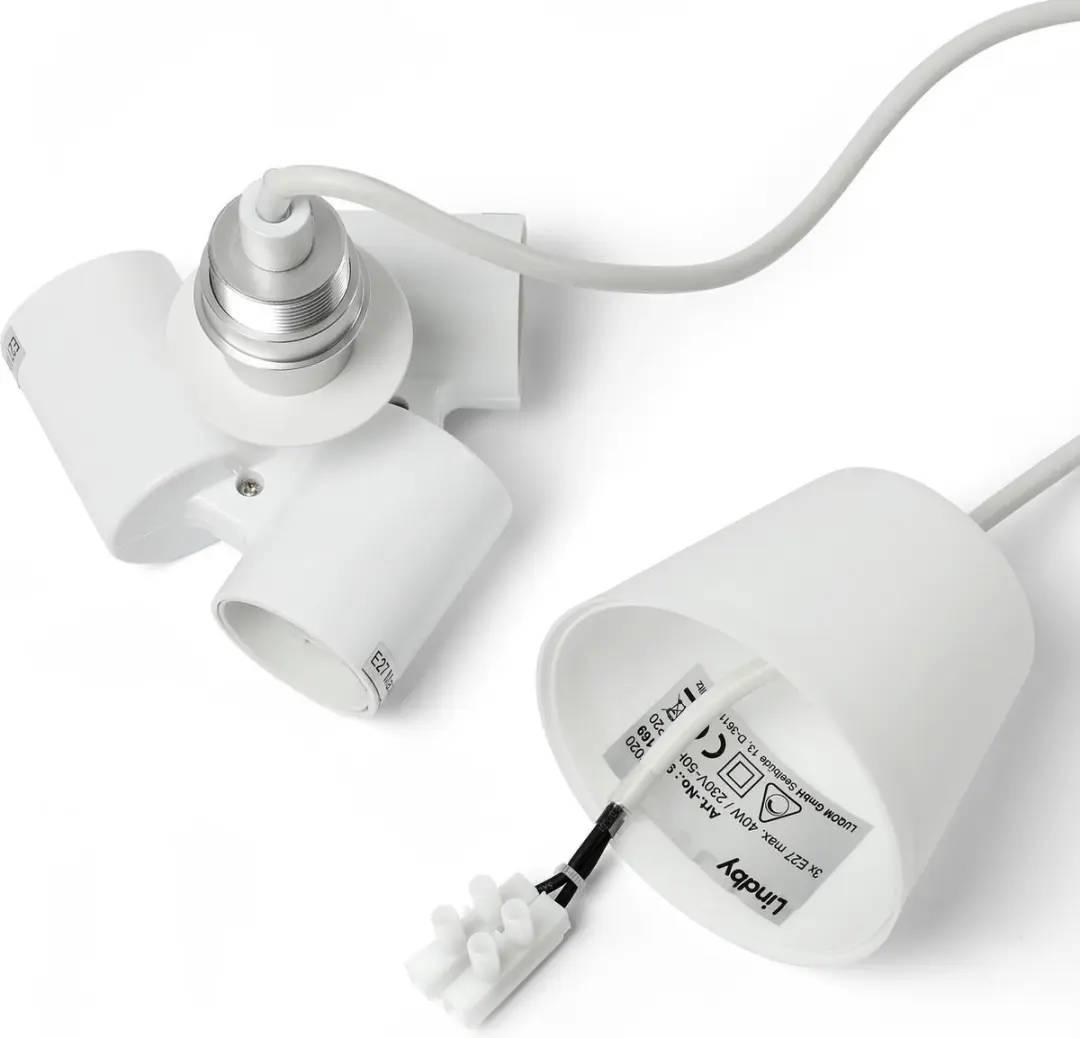 Lindby Hanglamp 3-lichts - 40W - Bruin/Wit/Grijs