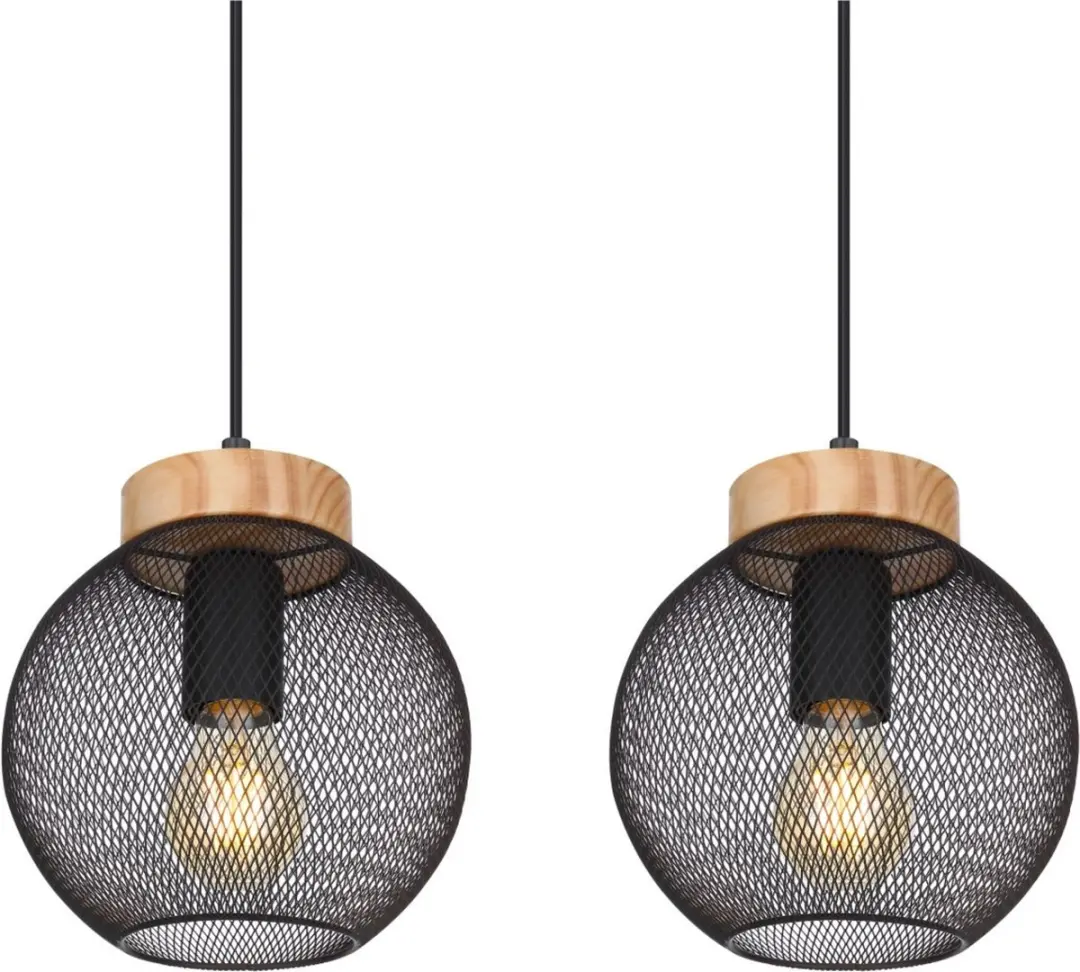 Globo 4-lichts Hanglamp Industrieel - 95x20x120cm Zwart