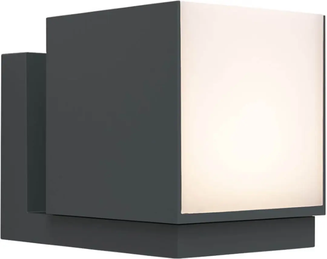 Lutec Cuba Wandlamp Buiten Aluminium 3000K - Donkergrijs