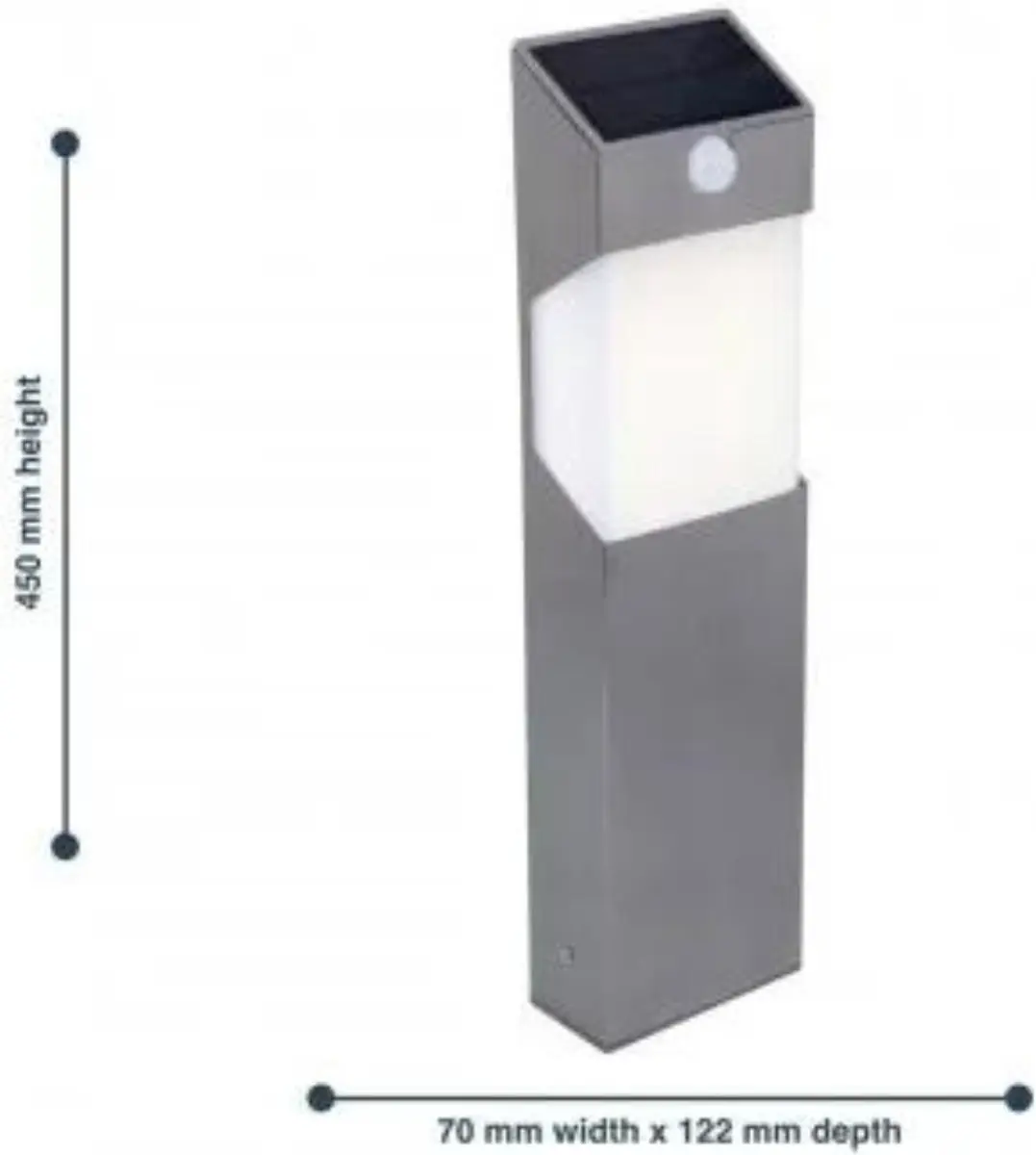 Lutec Solstelsel Padverlichting Zonne-Energie - 150 Lumen - IP44 - Grijs/Wit