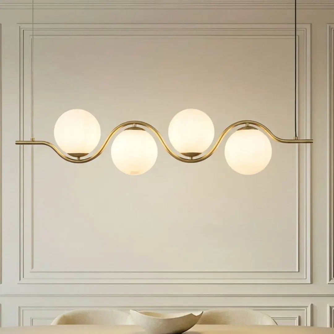 Lucande Hanglamp 7-Lichts G9 Goud Mat Opaal