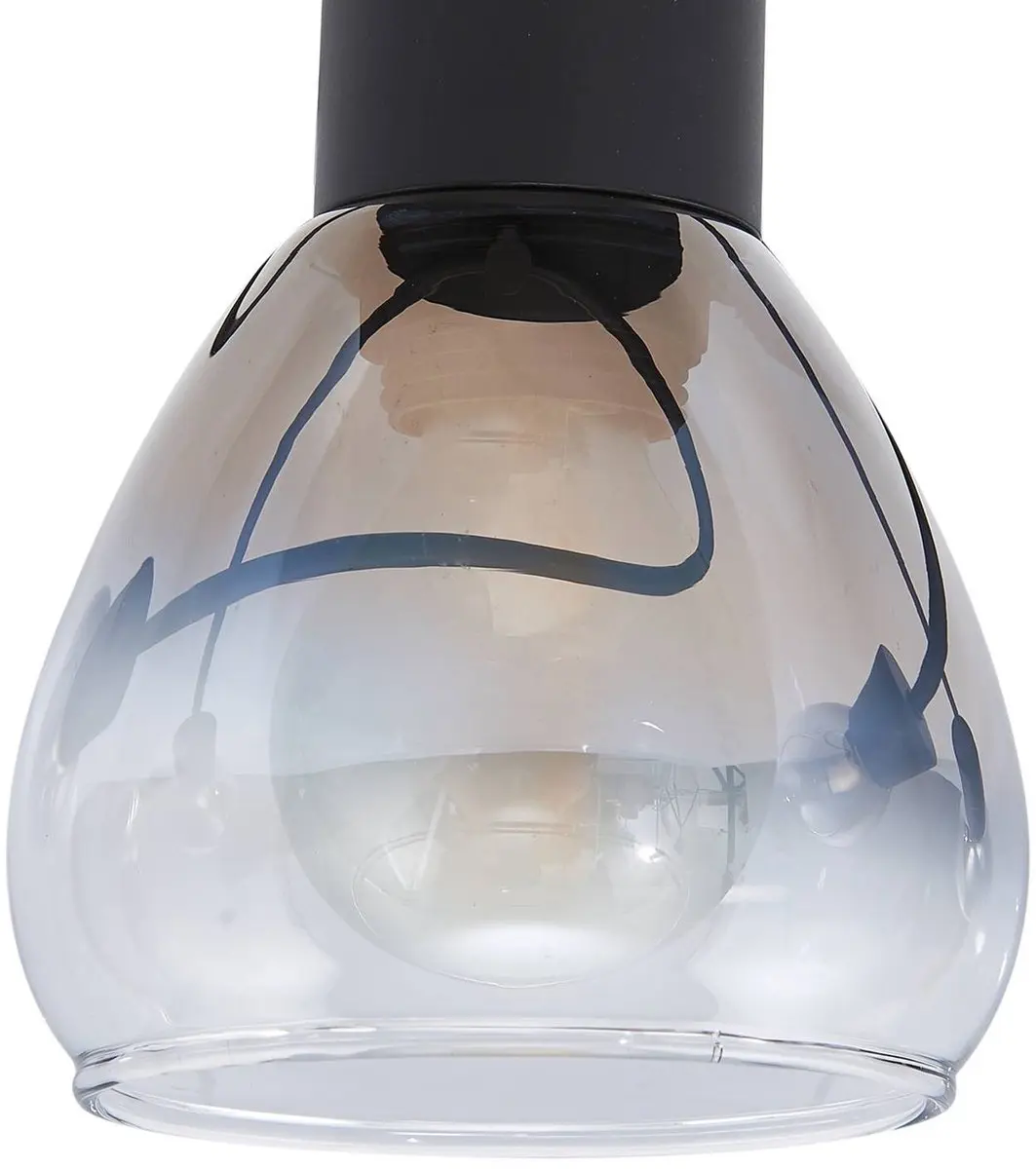 Lindby Plafondlamp 5-Lichts E14 - Rookgrijs/Mat Zwart