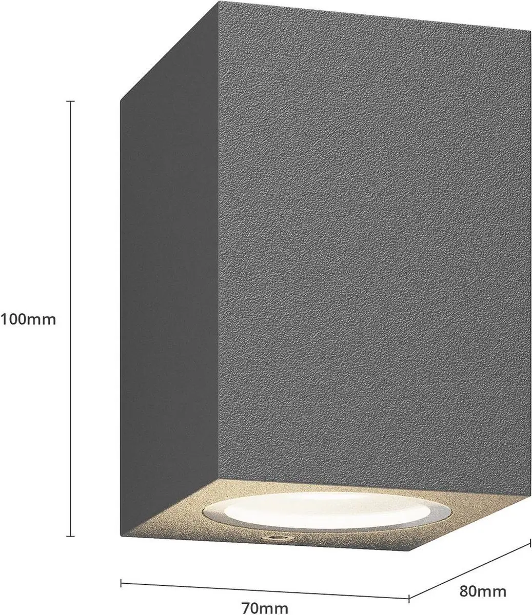 Lucande Wandlamp Buiten 1 Licht GU10 Antraciet