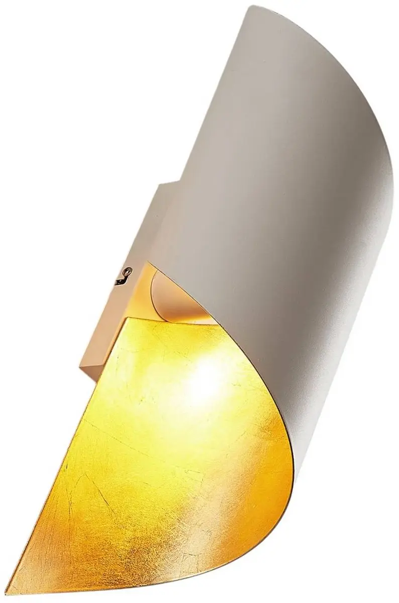 Lindby Wandlamp Metaal 1 Licht E27 - 52cm - Wit/Goud