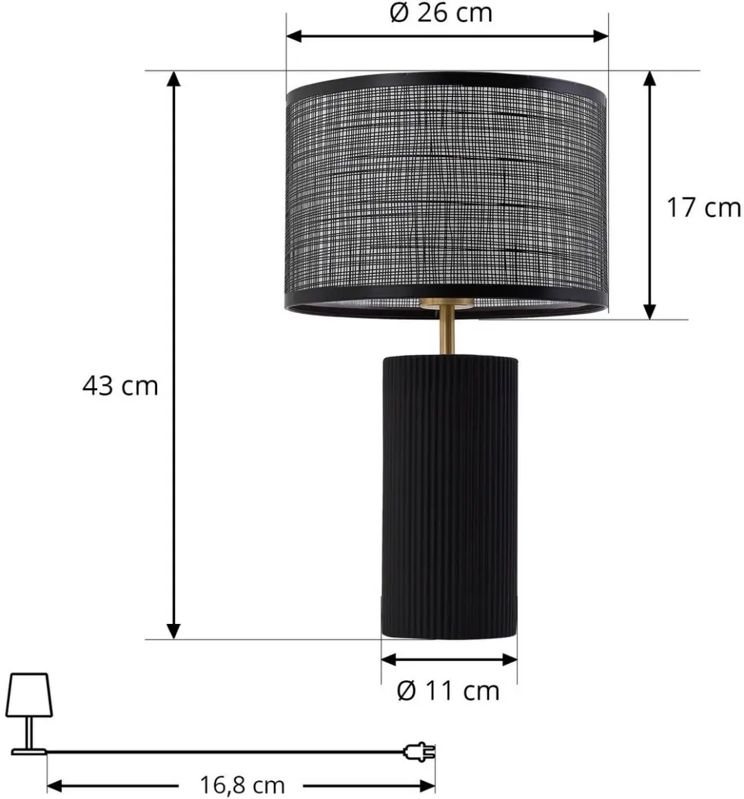 Lindby Tafellamp 1 Licht - Zwart