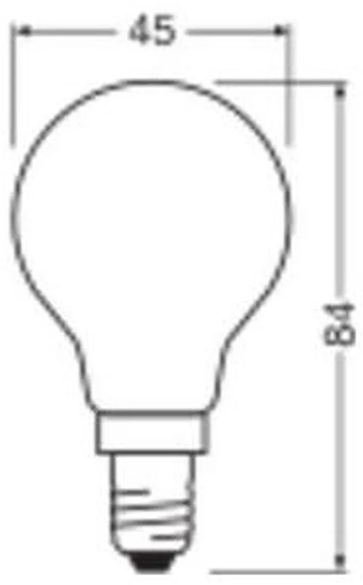 LEDVANCE LED Filament Kogellamp E14 1.8W 250lm - Mat Glas Ø45mm - afbeelding 6 van 6