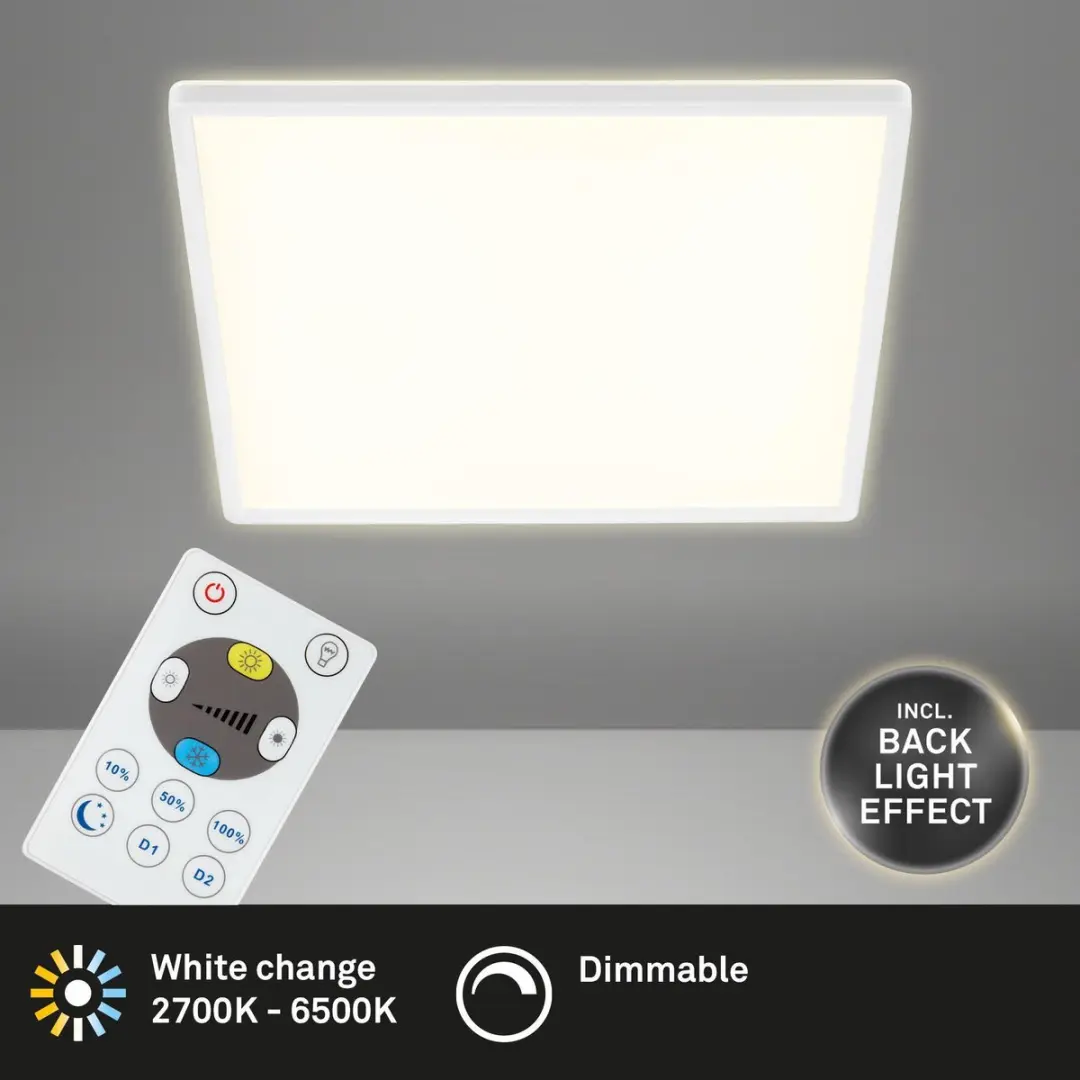 Briloner Slim LED Plafonnière 22W - 42cm Wit - CCT