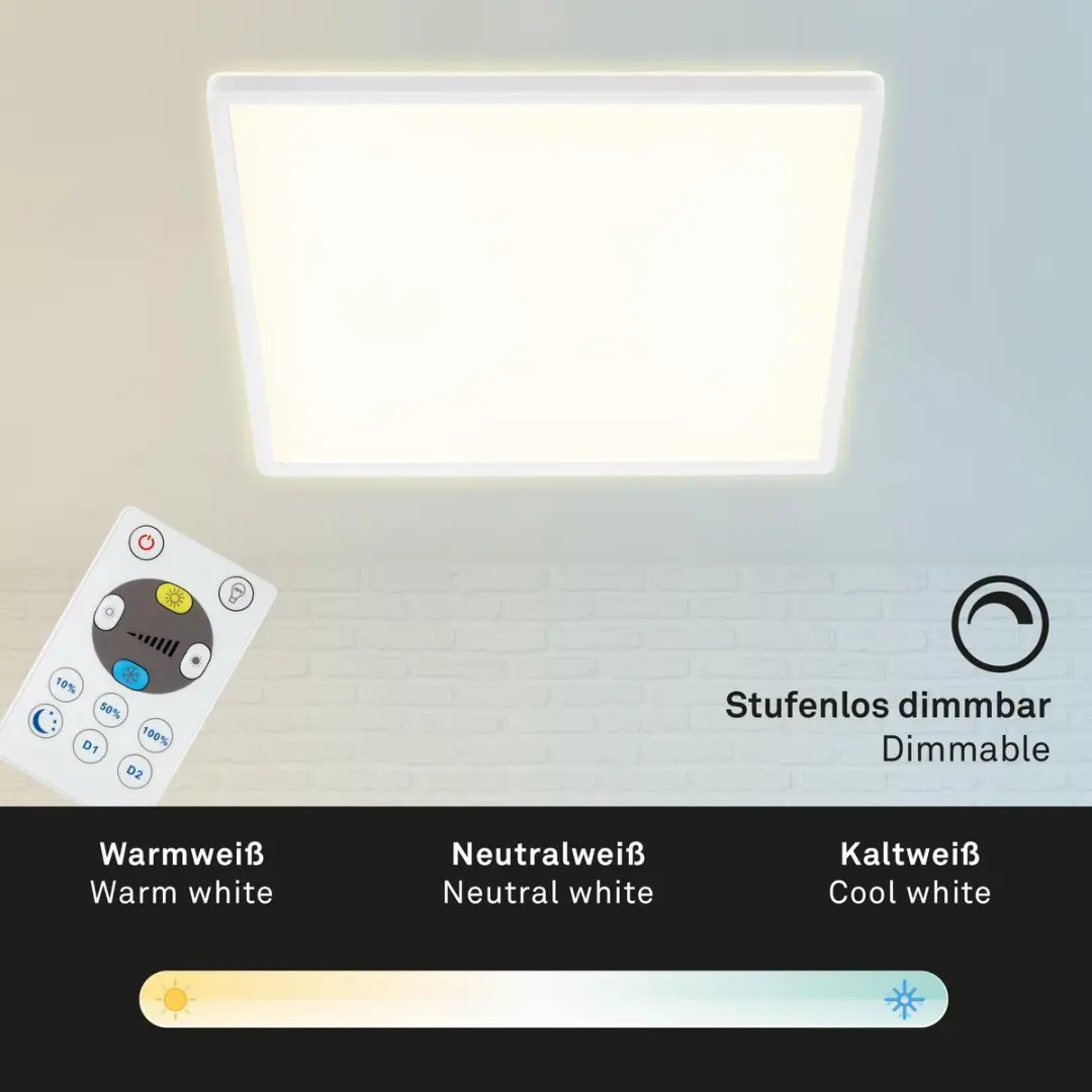 Briloner Slim LED Plafonnière 22W - 42cm Wit - CCT