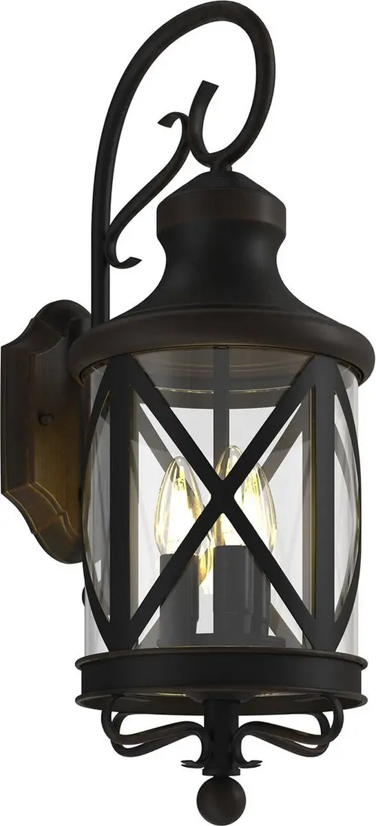 Lucande Wandlamp Vintage Marcellino+ 3-Lichts - Roestkleurig