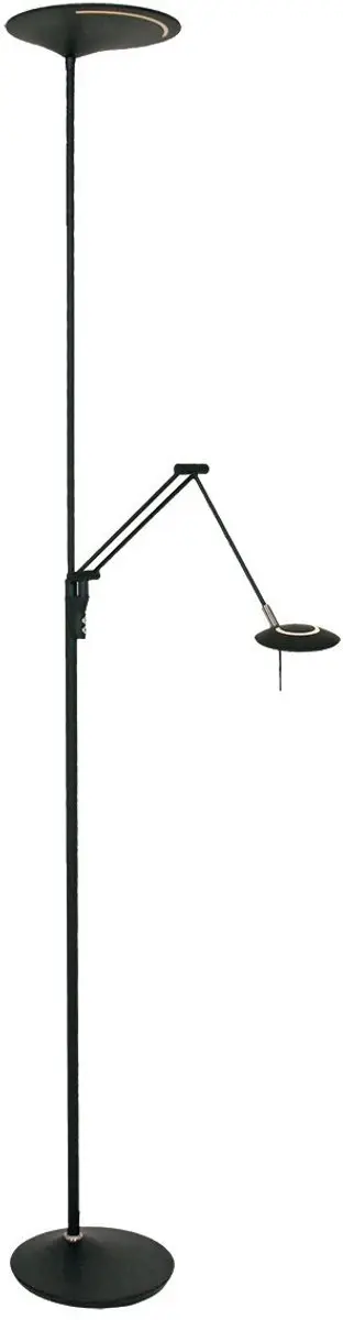 Steinhauer Vloerlamp Zodiac 2107ZW - 2x Warm Wit 2700K - 185cm Zwart