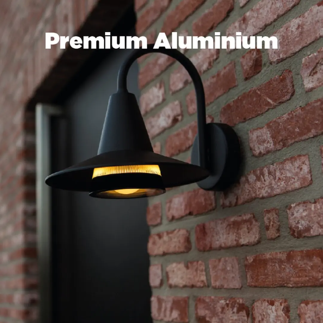 Lutec Swan Wandlamp E27 Mat Zwart - IP54 - afbeelding 6 van 6