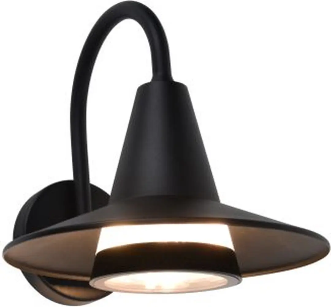 Lutec Swan Wandlamp E27 Mat Zwart