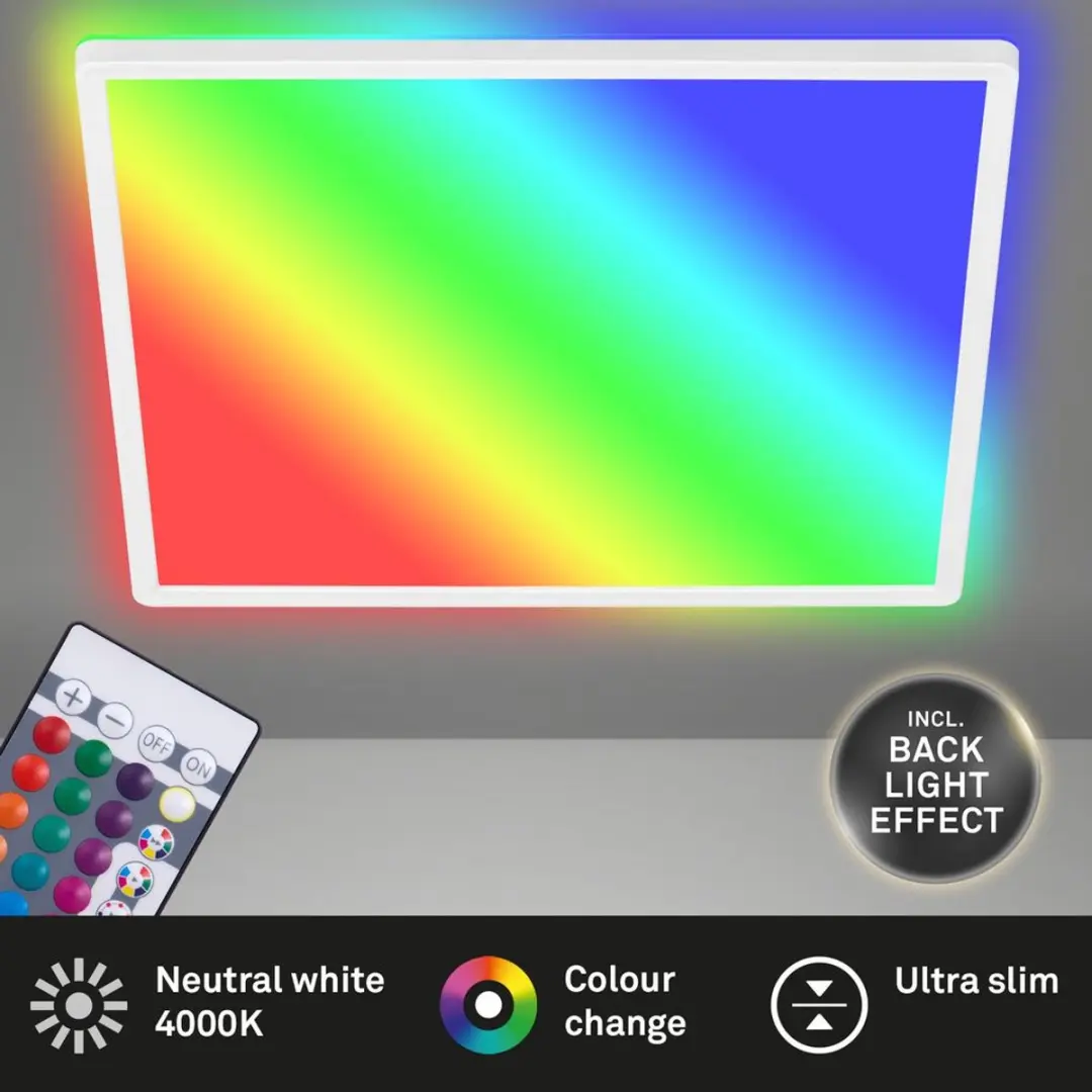 Briloner Slim LED Plafondlamp 15W RGB - 1.850 Lumen - Wit - afbeelding 6 van 6