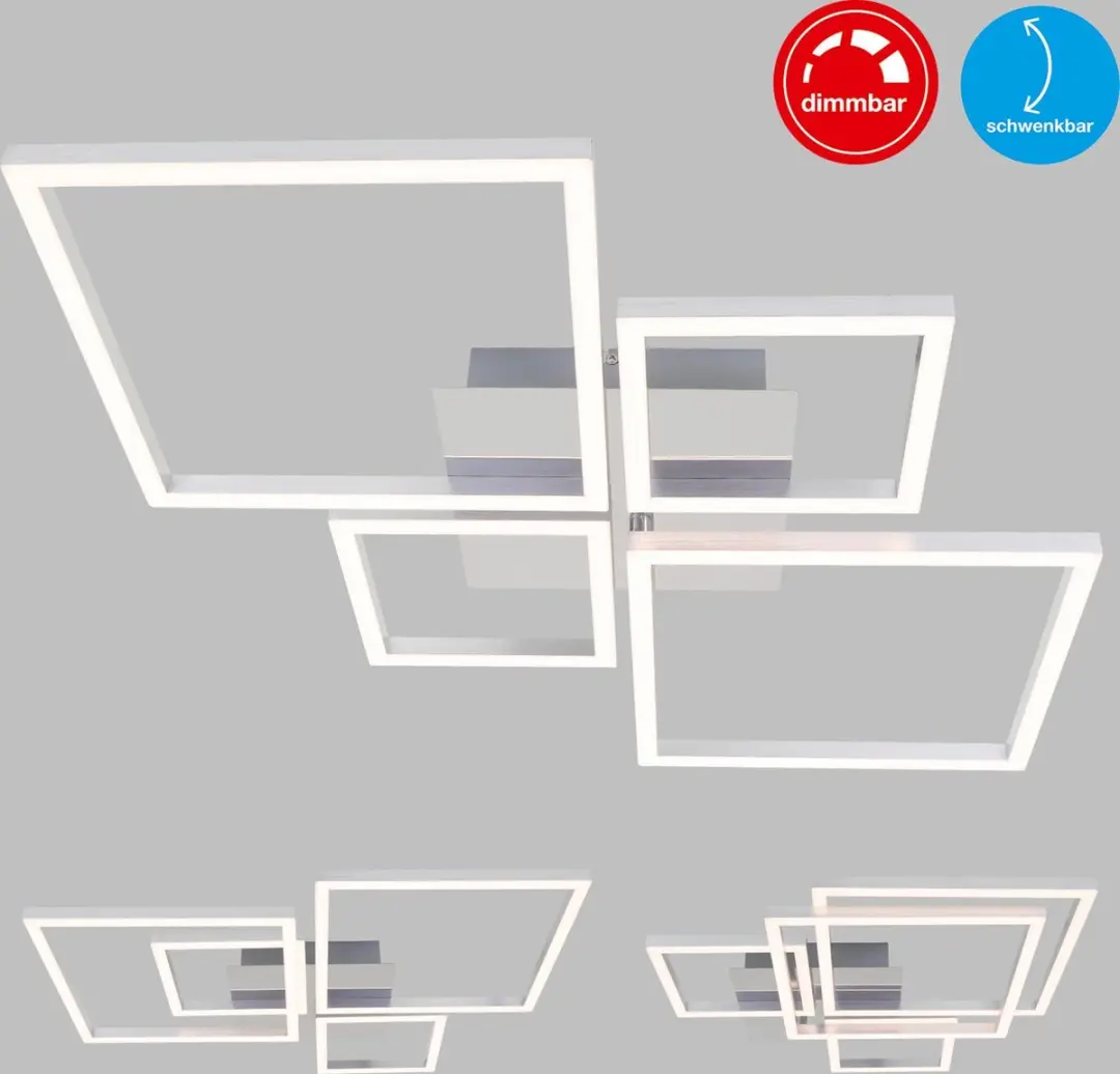 Briloner Frame Plafondlamp LED 48W 4.000 Lumen - Chroom