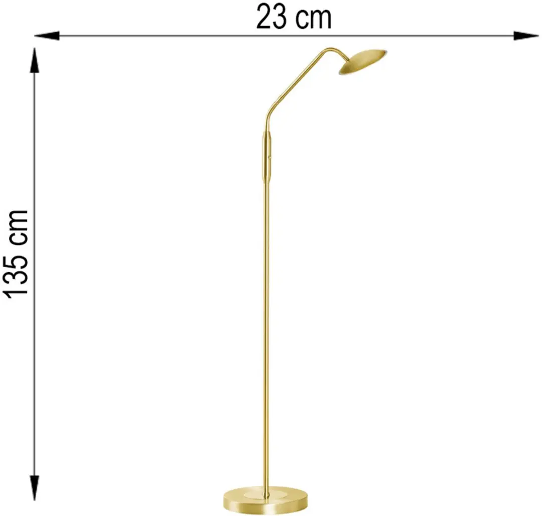 Fischer & Honsel Tallri Vloerlamp 7,5W - Dimbaar - Goud/Messing