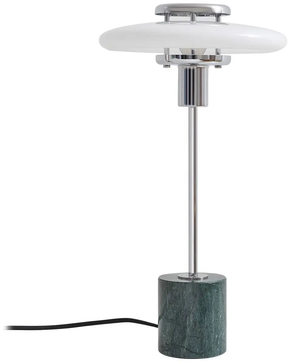 Lindby Tafellamp Glas Marmer 10W - 25cm - Wit/ Groen