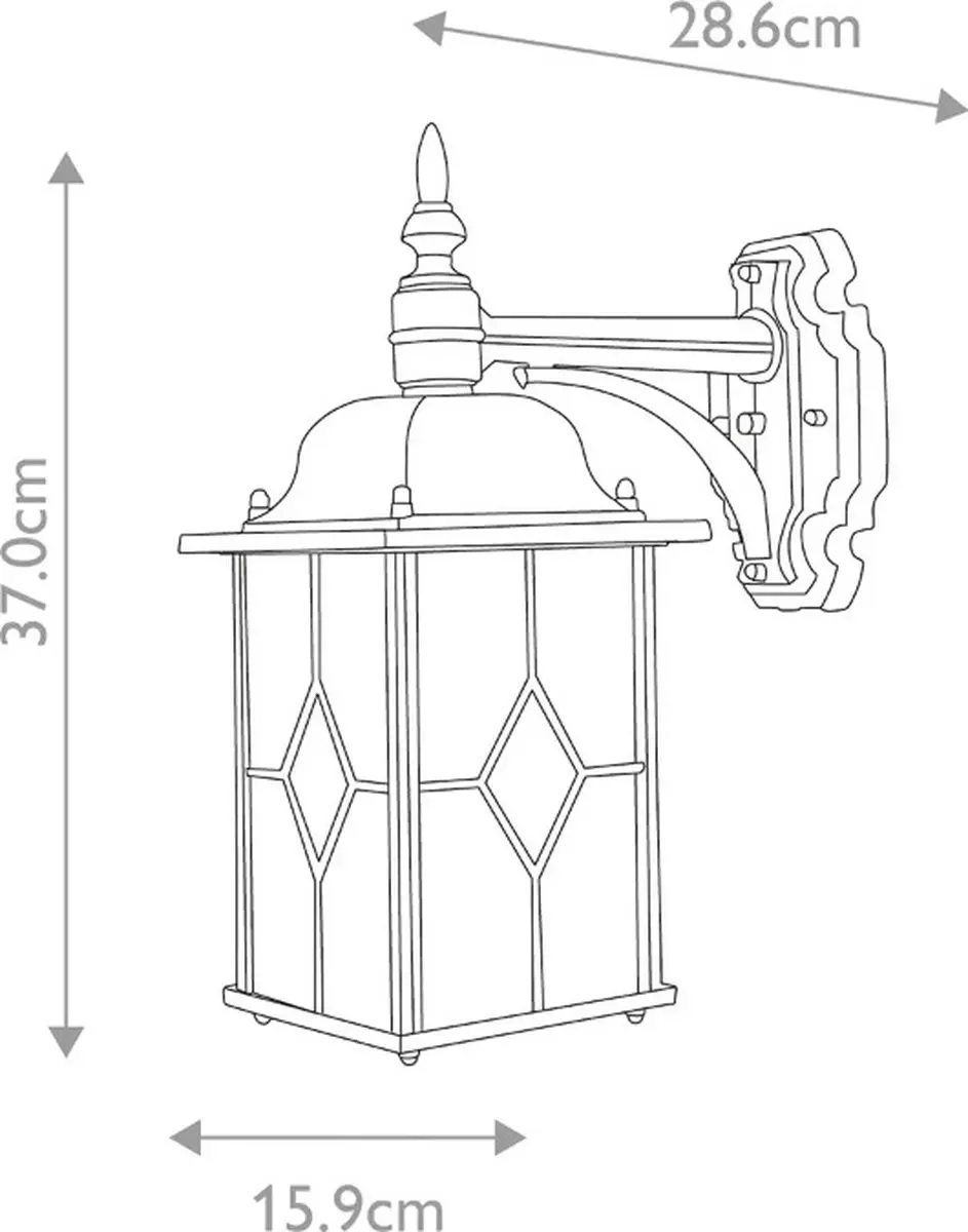 Elstead Lighting Wexford LED Wandlamp E27 60W - Dimbaar - Zwart/Zilver - afbeelding 6 van 6