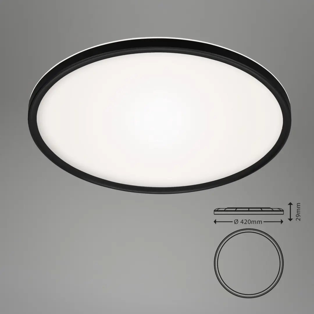Briloner Slim LED Plafonnière 22W - 3000 Lumen - 4000K - Zwart