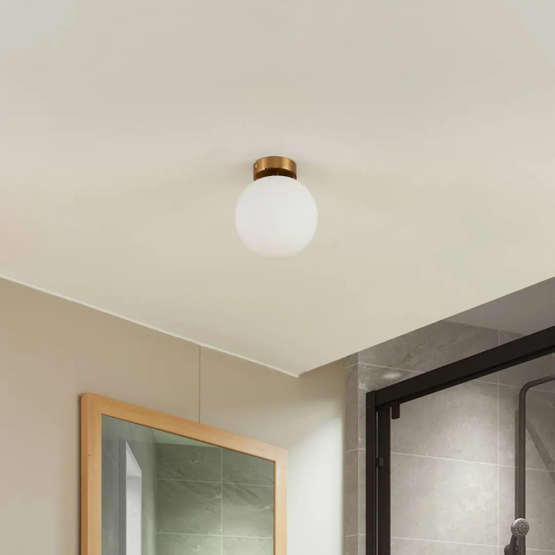 Lucande Plafondlamp Badkamer 1 Licht Ø15cm - messingkleurig