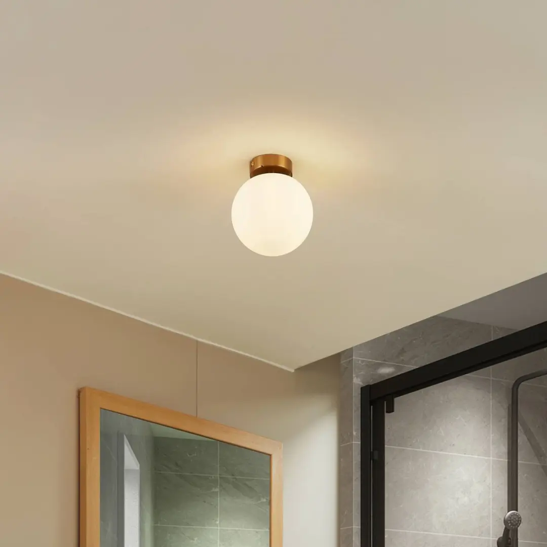 Lucande Plafondlamp Badkamer 1 Licht Ø15cm - messingkleurig