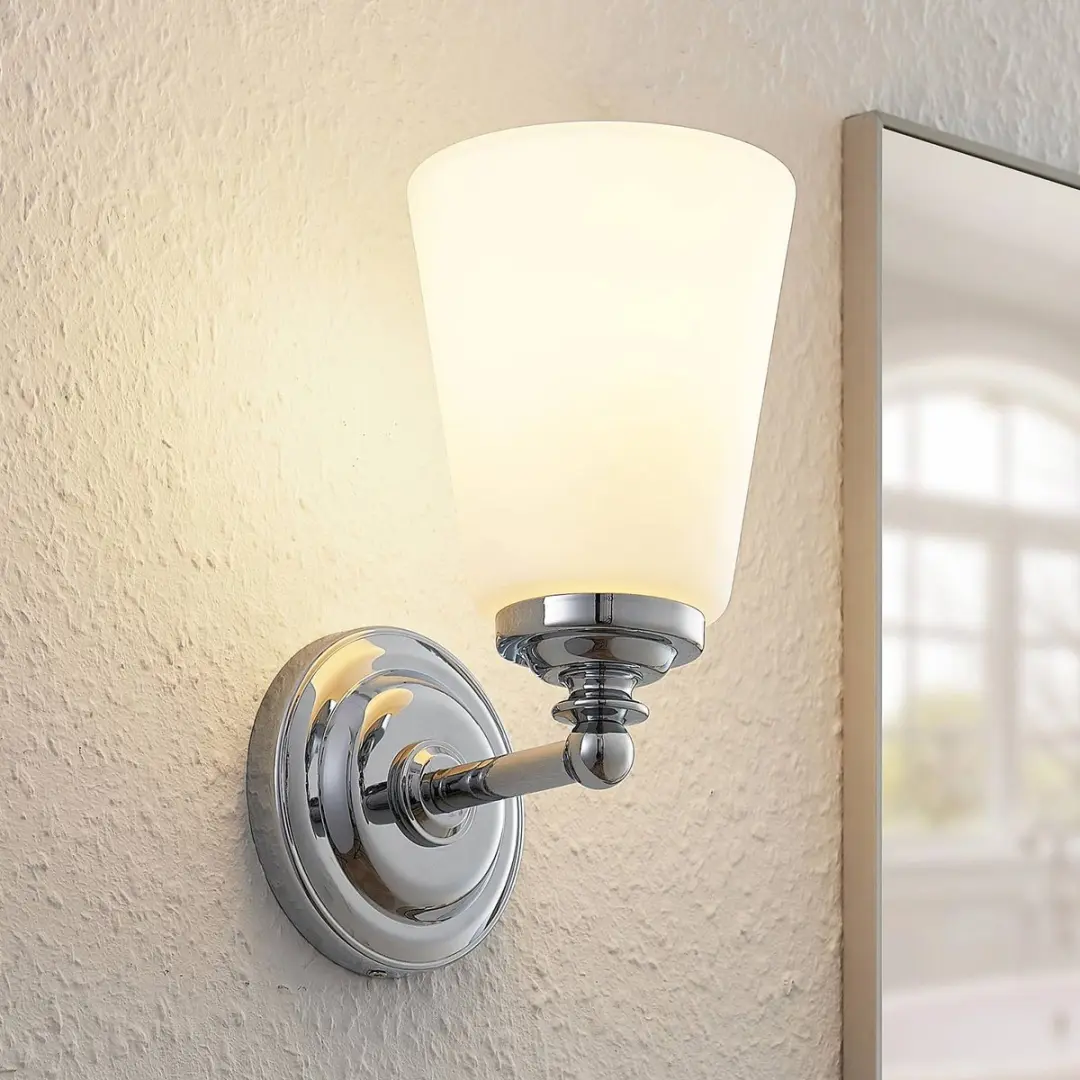 ARCCHIO Wandlamp 1 Licht E14 - Opaalwit/Chroom