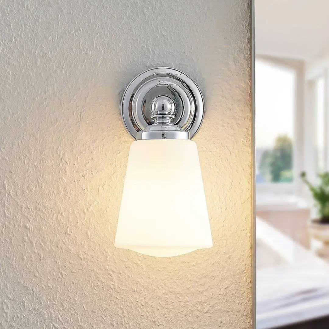 ARCCHIO Wandlamp 1 Licht E14 - Opaalwit/Chroom