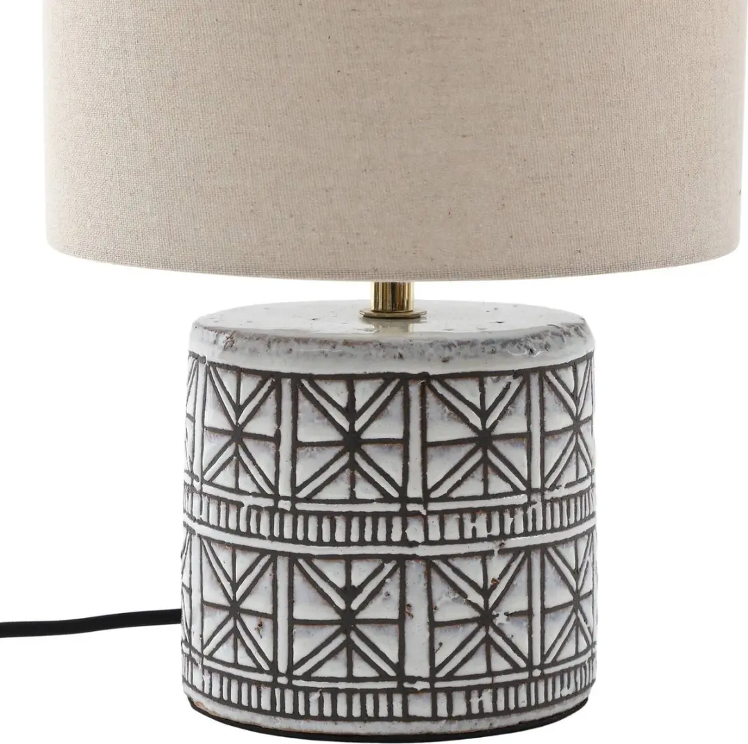 Lucande Tafellamp 1 Licht - 36,6 cm - E27 - Wit/Beige