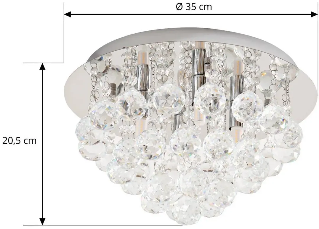 Lindby Plafondlamp 4-Lichts - 35cm - Chroom