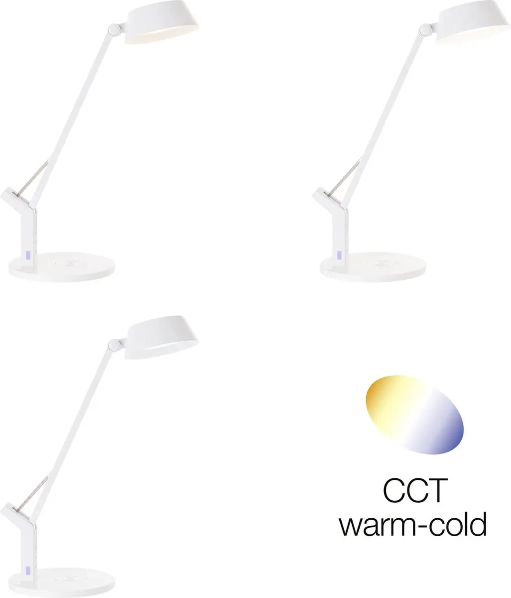 Brilliant Kaila Bureaulamp - LED 8W Draadloos Oplaadstation Wit