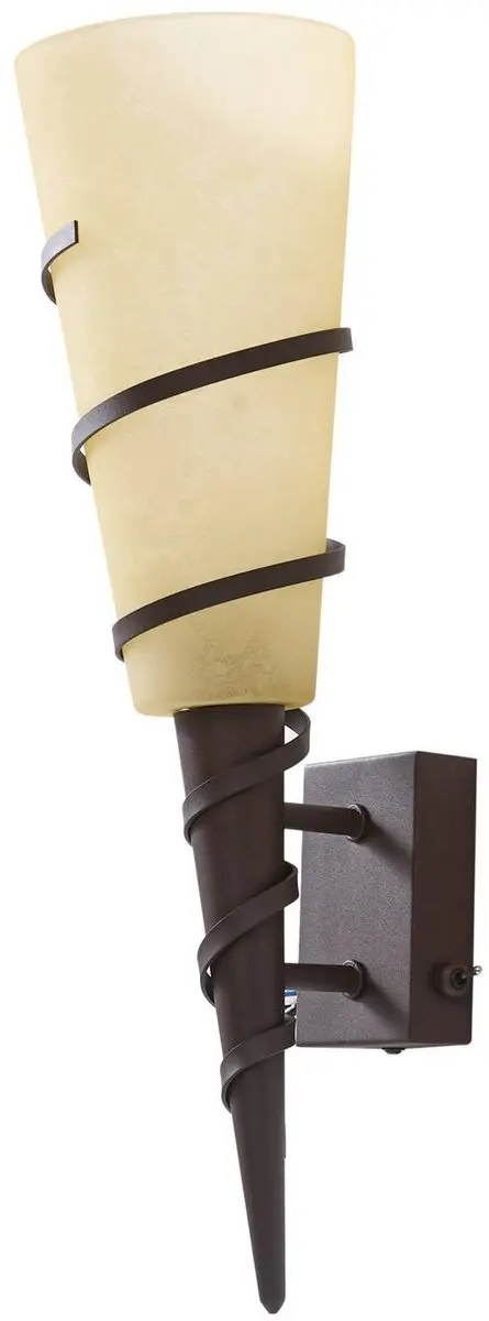 Lindby Wandlamp Metaal Glas 10W - Roest/Wit Gesatineerd