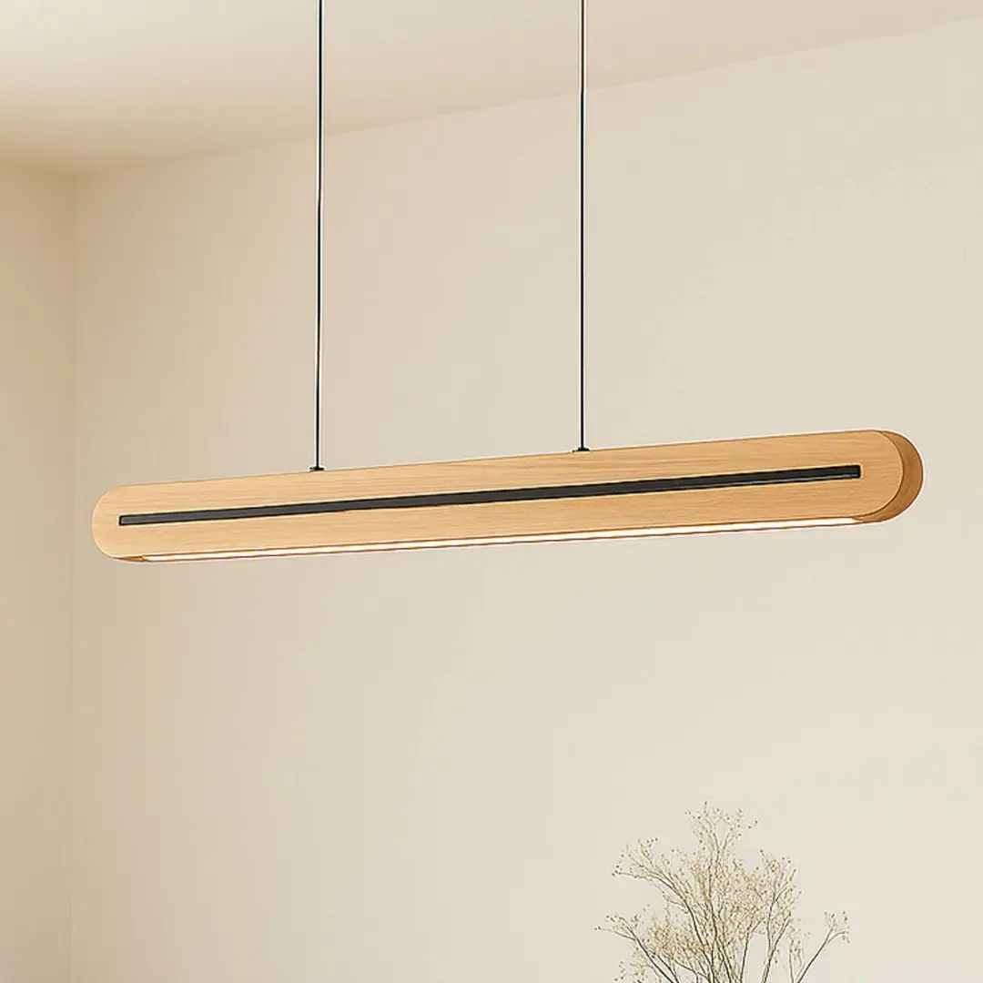 Lucande Hanglamp CCT 24W - Licht hout/zwart