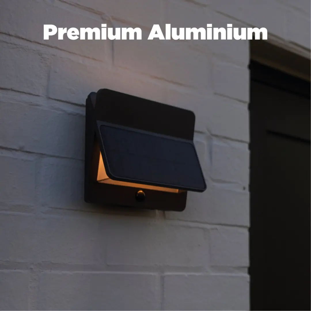 Lutec Aleta LED Solar Wandlamp - 1100 Lm 3000K IP54 - Donkergrijs - afbeelding 6 van 6