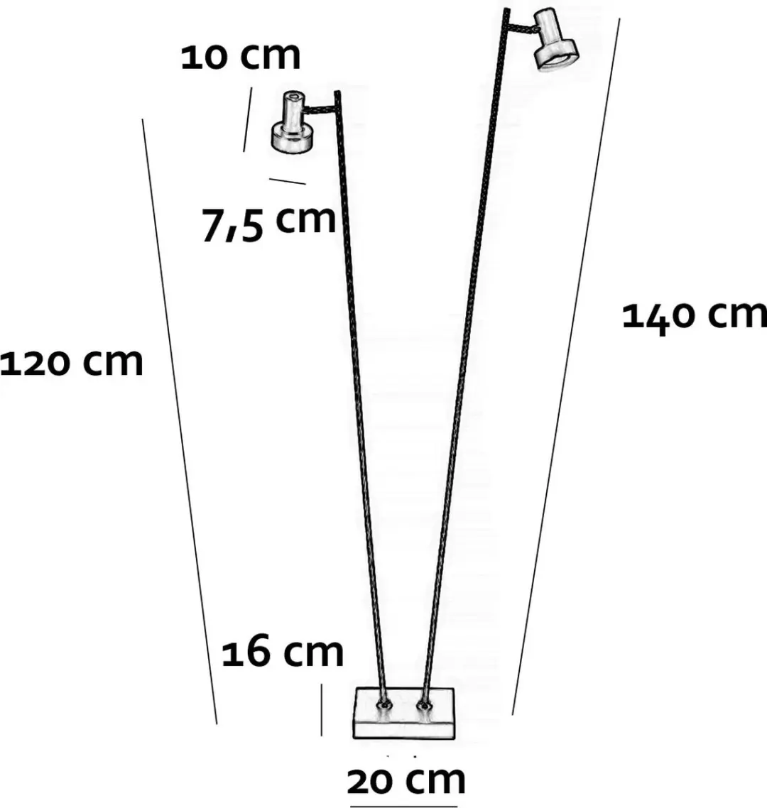 Freelight Lunata 2 Vloerlamp - 140cm Mat Chroom